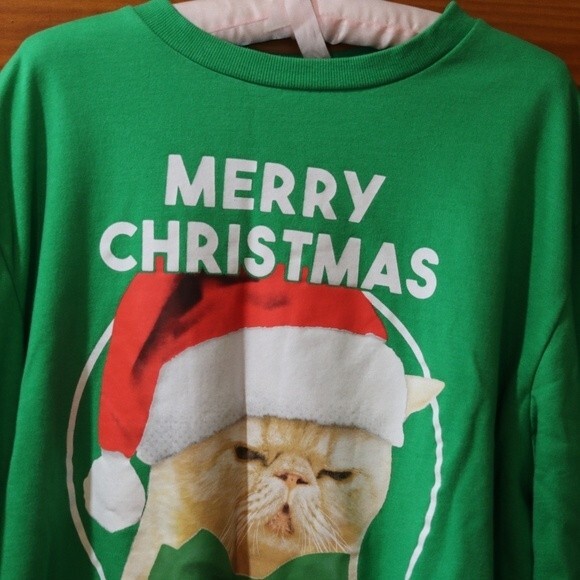 Mad Engine “Gift in the Litter Box” Grumpy Cat Ugly Christmas Sweatshirt XXL - Picture 5 of 13